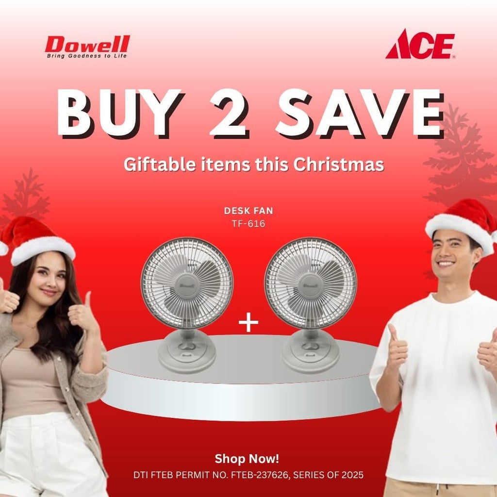DOWELL Desk Fan 6 Inches TF616 Bundle of 2