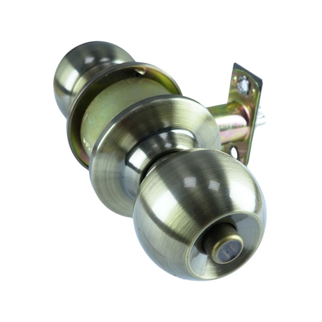 ARGO Cylindrical Entrance Knobset Round Antique Brass