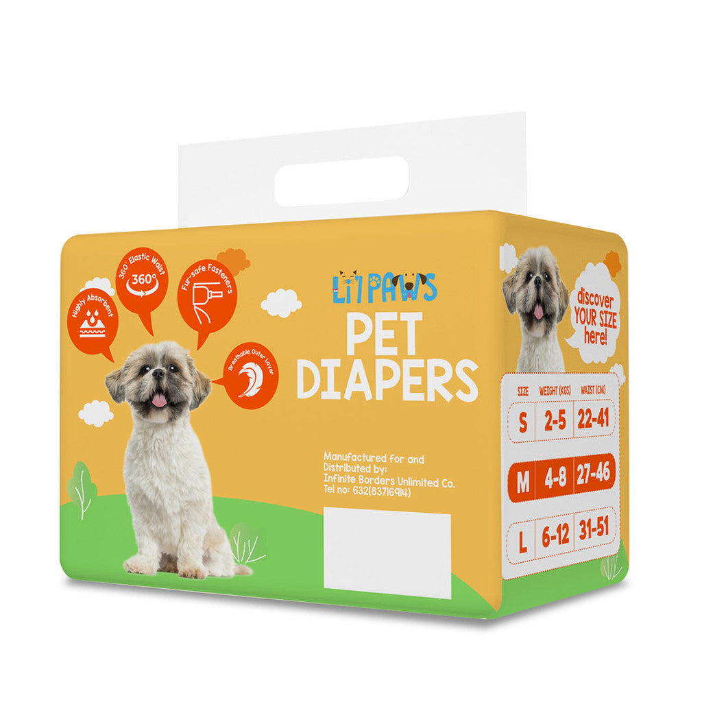 LI'L PAWS Pet Diaper - Medium 10S 12PKS/CS