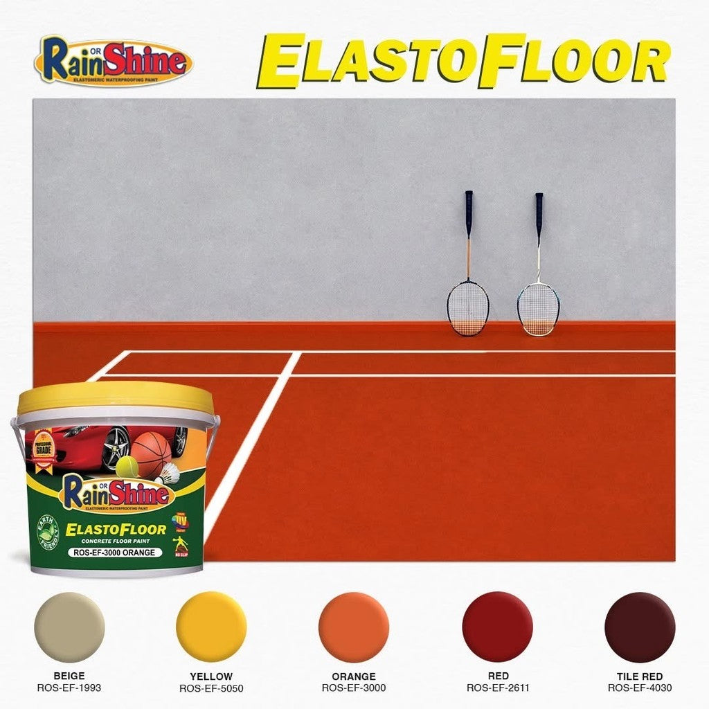 RAIN OR SHINE 4L Elastomeric Floor Paint - Yellow (ROS-EF-5050)