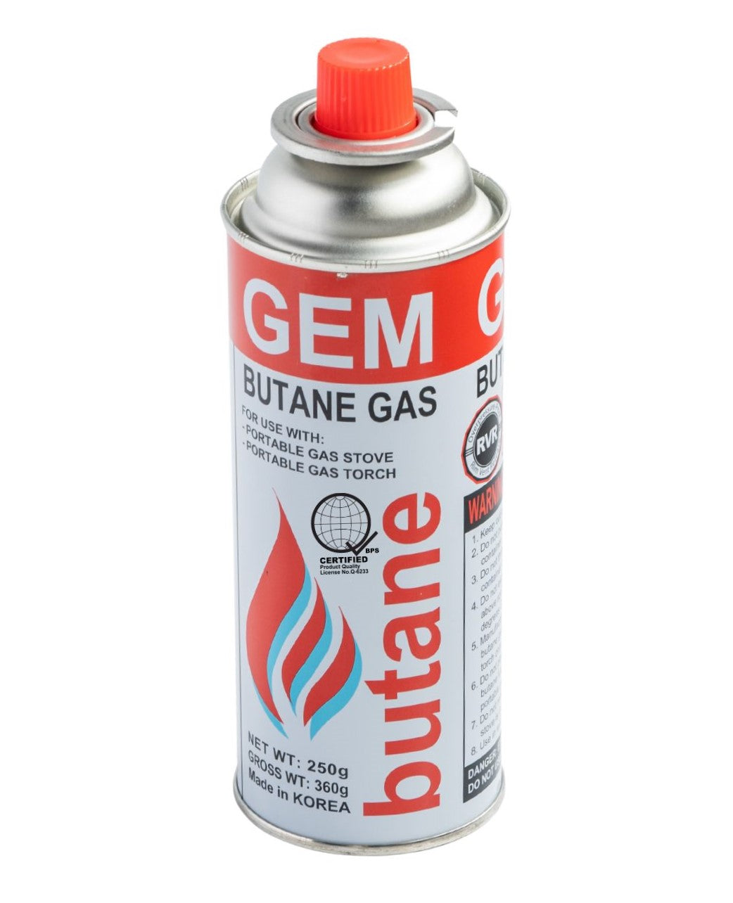 GEM 250g Butane Gas for Portable Butane Stoves