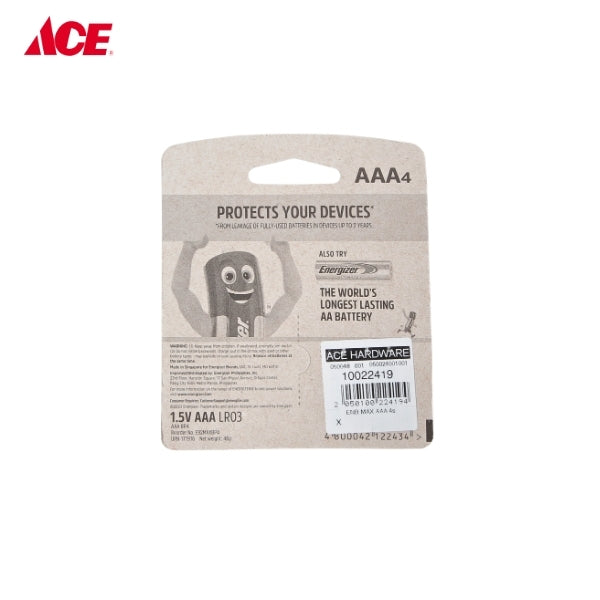 ENERGIZER Max Battery AAA 4's/pk (E92MAXBP4)