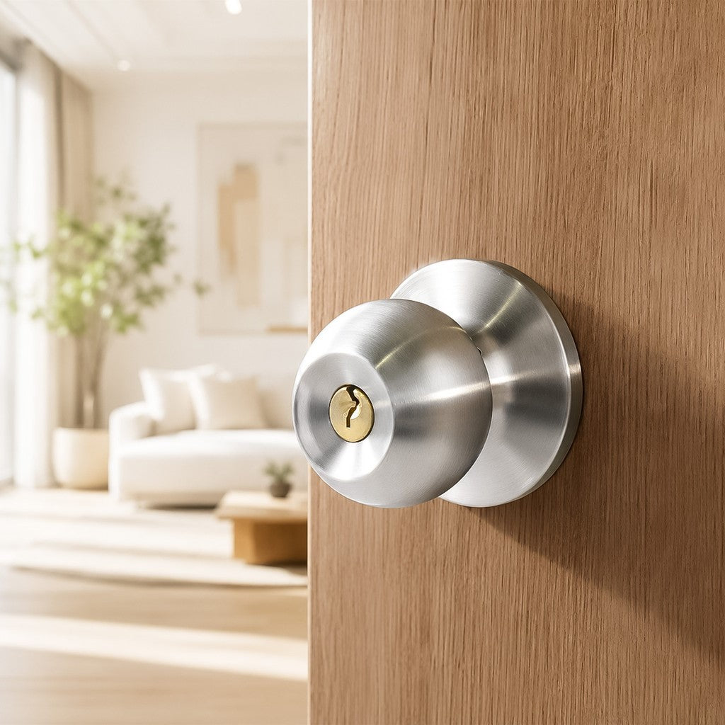 GATEMAN Tubular Entrance Knobset Satin Stainless Steel
