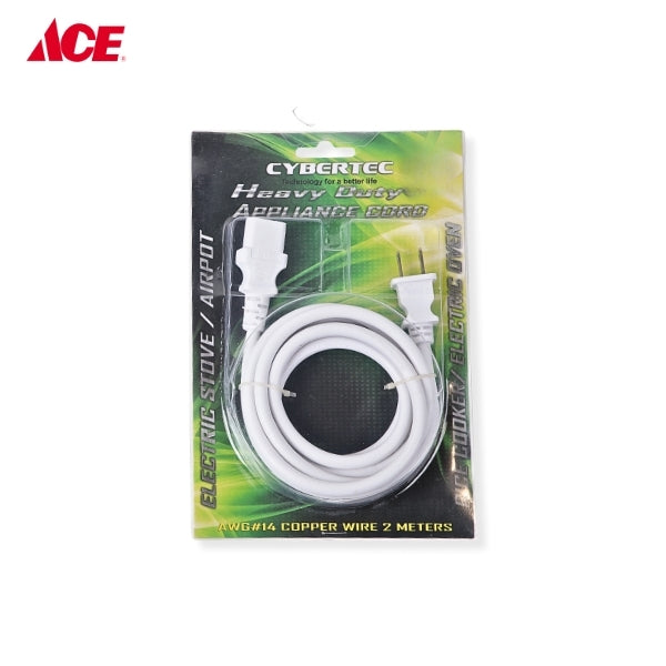 CYBERTEC 2m Heavy Duty Appliance Cord - White