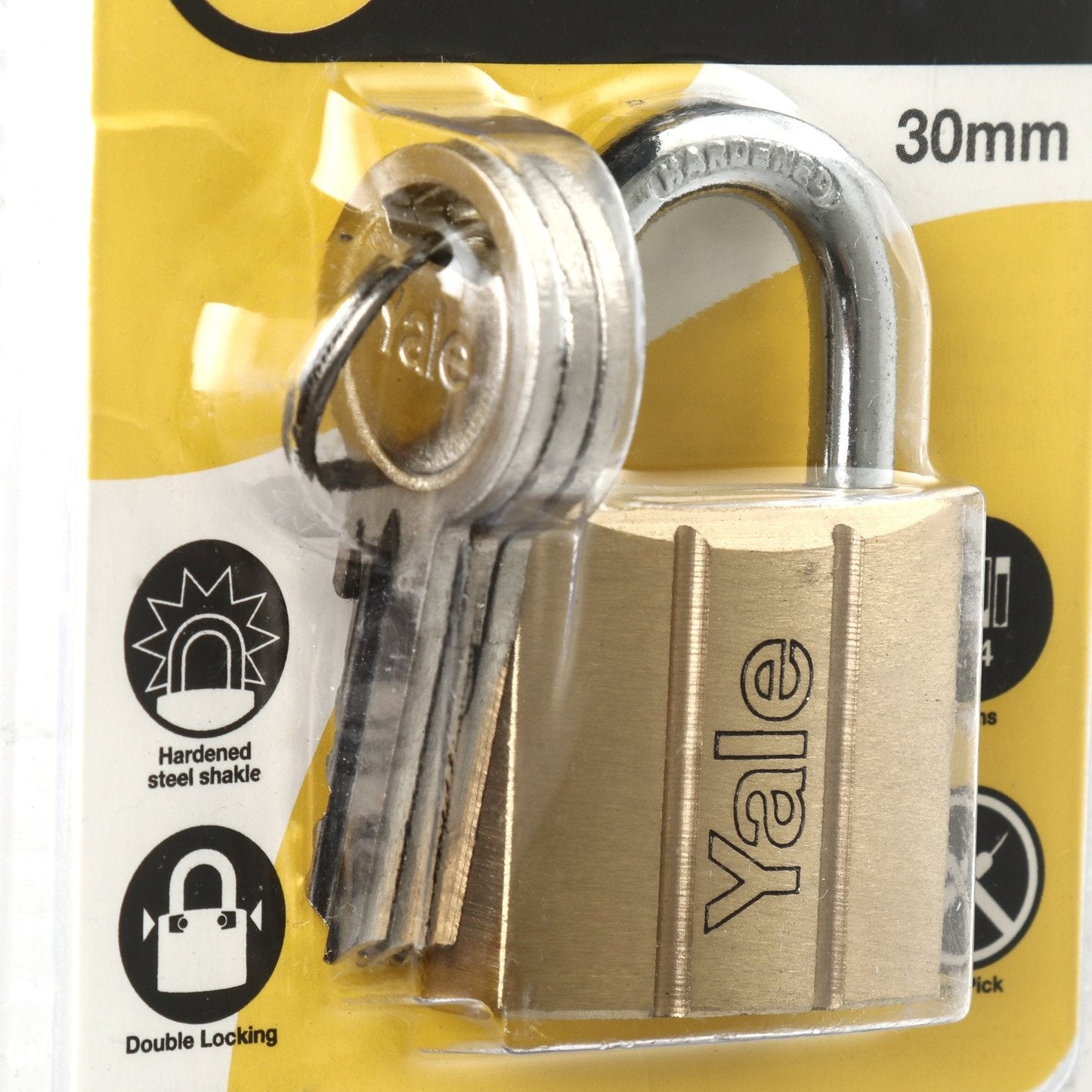 YALE 30mm Brass Padlock