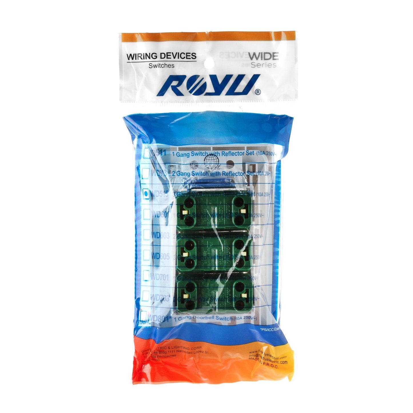 ROYU 3-Gang 1-Way Light Switch
