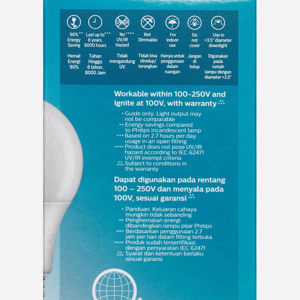PHILIPS LED Bulb 5W Daylight 6500K A60 Ess
