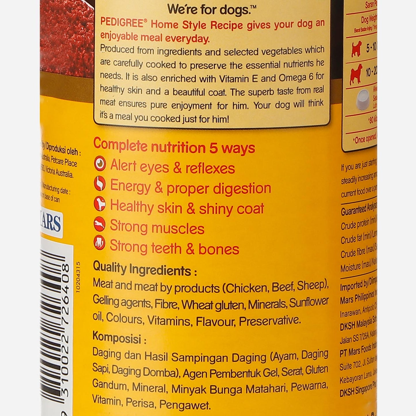 PEDIGREE Dog Food - Real Meat Beef