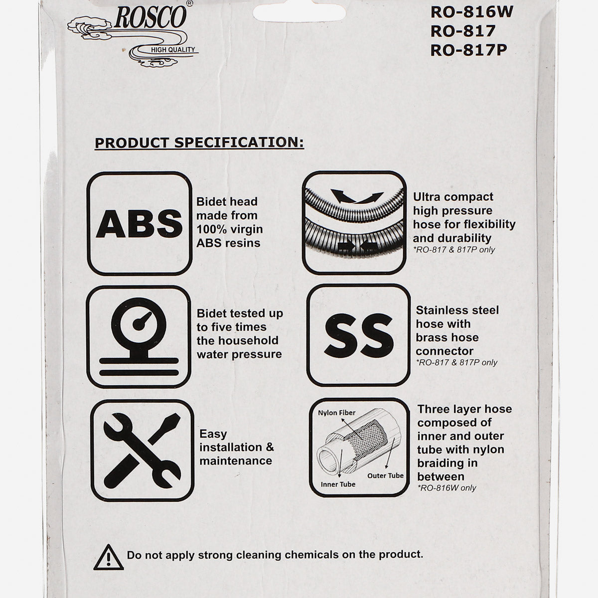ROSCO Bidet Set with Stainless Hose (RO-817)