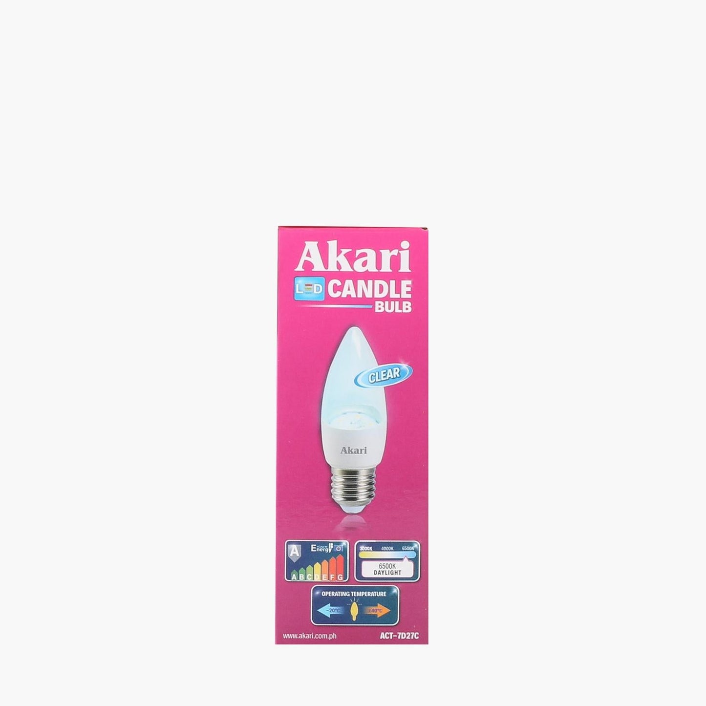 AKARI LED Clear Candle Bulb 7W Daylight E27