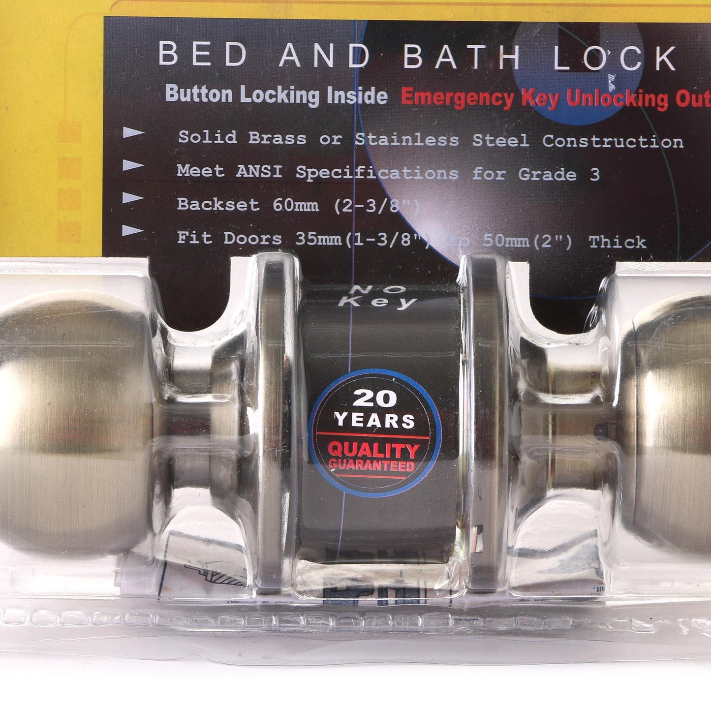 SOBO Antique Brass Bed and Bath Door Lock Set