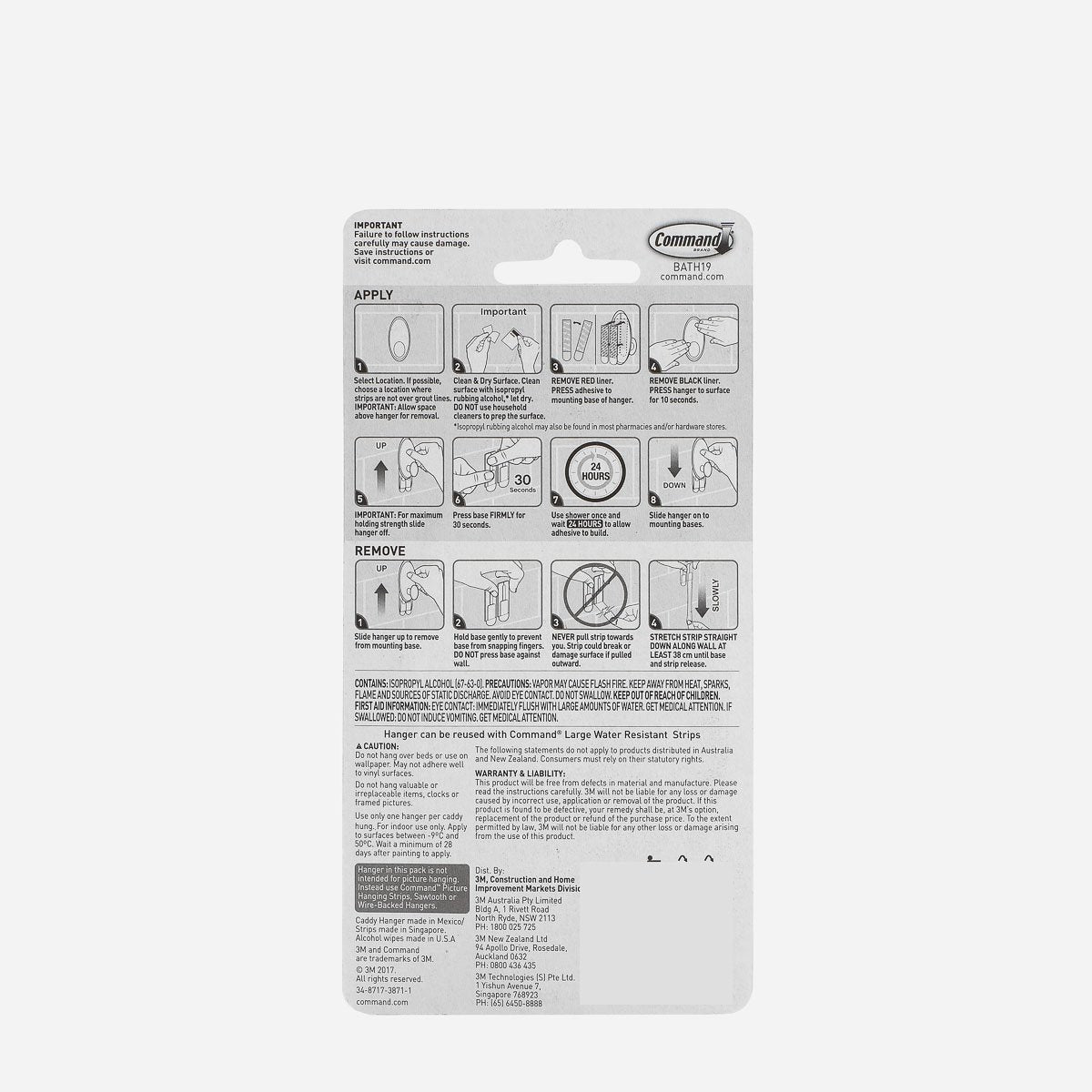 3M Command Large Bath Caddy Hanger – Frosted White