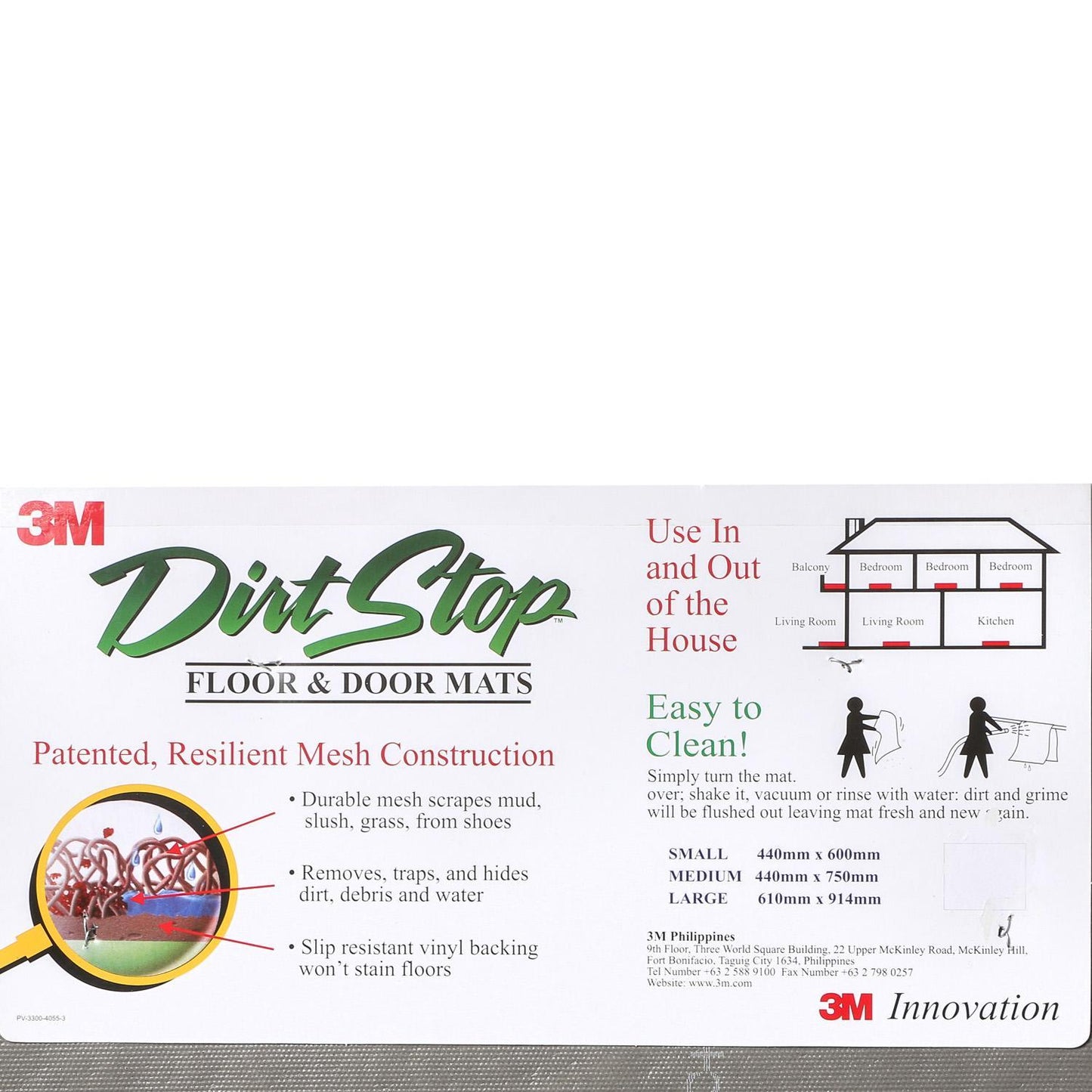 3M Dirt Stop Floor Mat 61x91cm - Grey