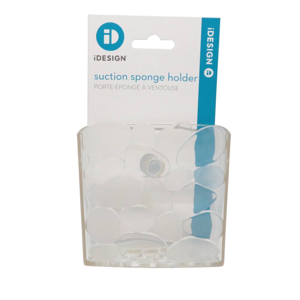 INTERDESIGN Suction Sponge Holder - Clear Pebbles Design