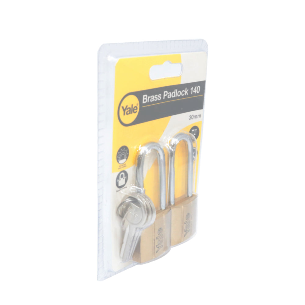 YALE Brass Padlock 30mm/40mm Shackle 2pc.