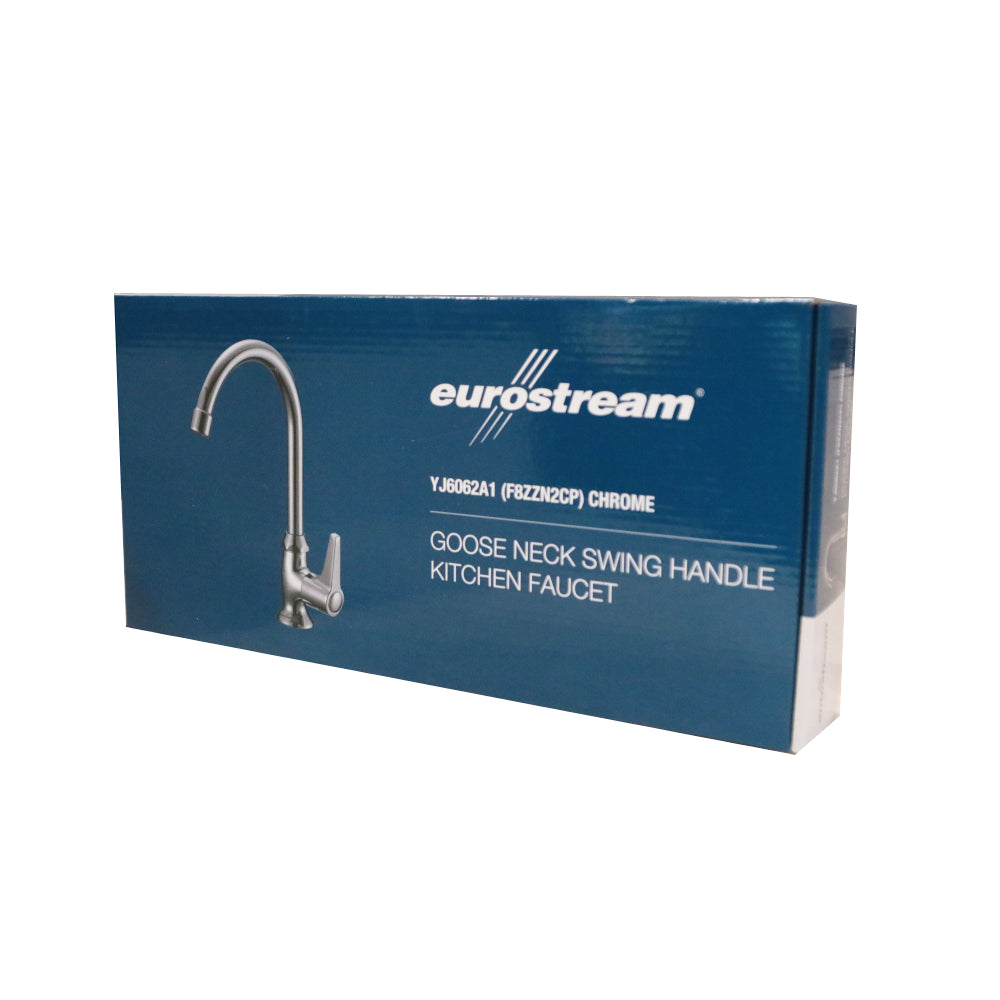 EUROSTREAM 1-Lever Goose Neck Swing Handle Kitchen Faucet - Chrome (YJ6062A1)
