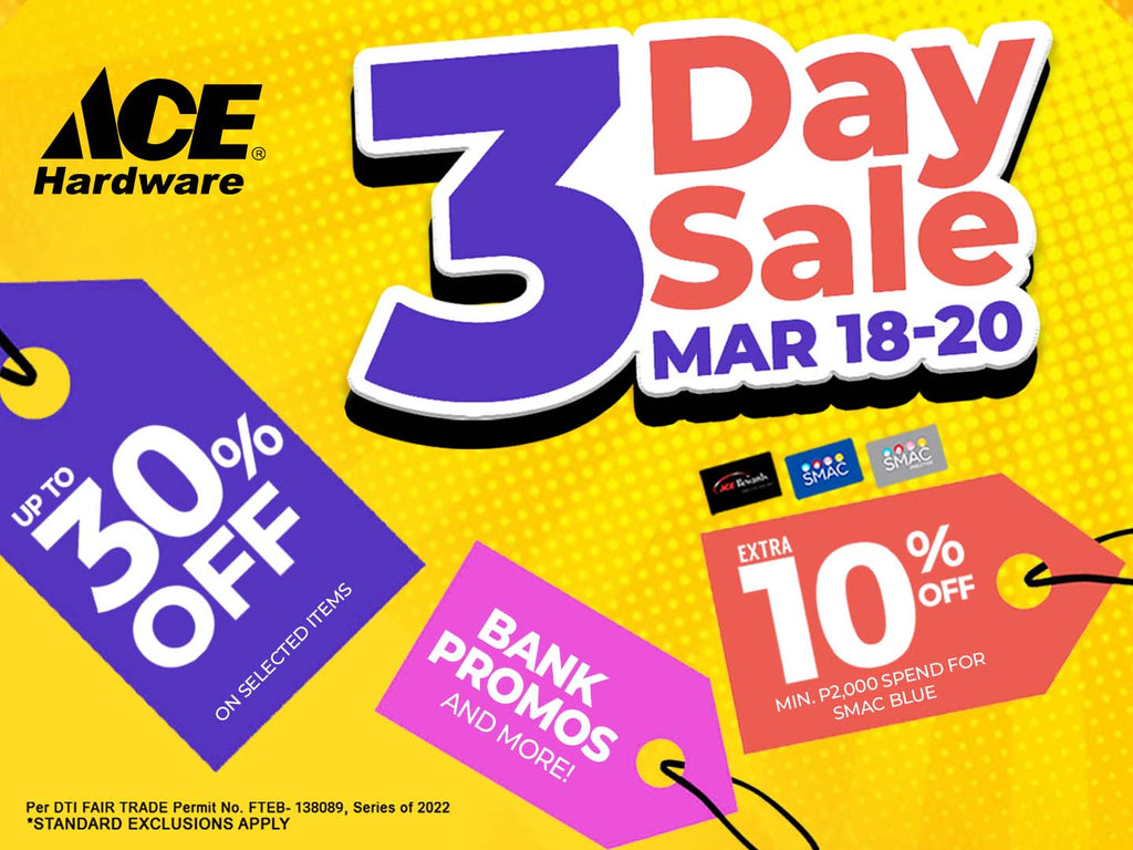 3-Day Sale March 18-20