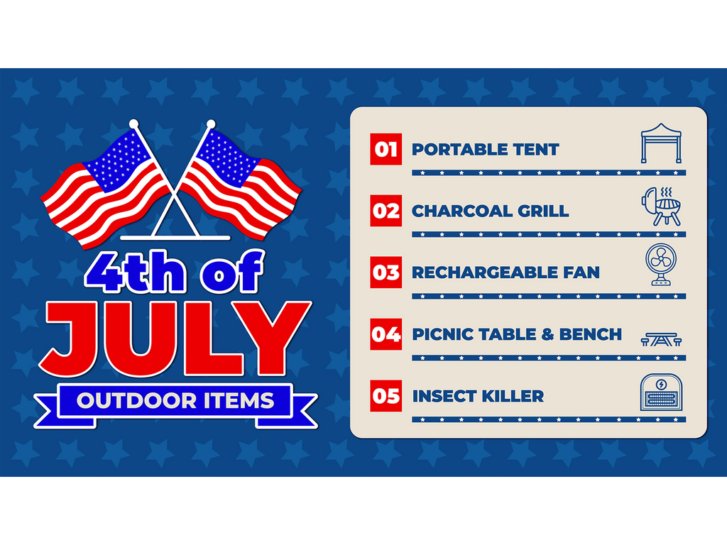 Five items for a great 4th of July themed outdoor party!