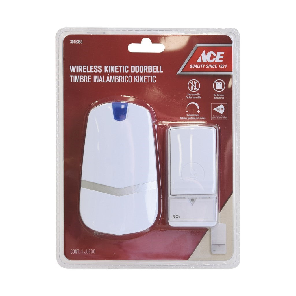 ACE Wireless Kinetic Doorbell White