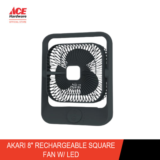 AKARI 8" Rechargeable Square Fan with LED Light