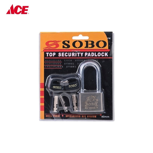 SOBO 40mm Stainless Steel Long Shackle Padlock (SPSM40MM)
