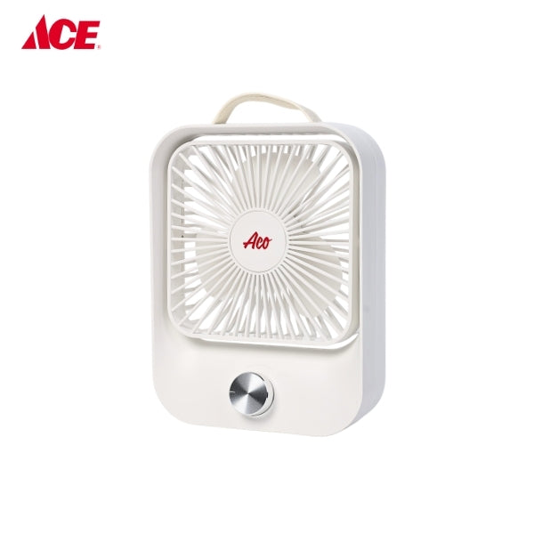 ACO Rechargeable Stepless Speed Control Mini Table Fan (ACOLJQ119WHT)