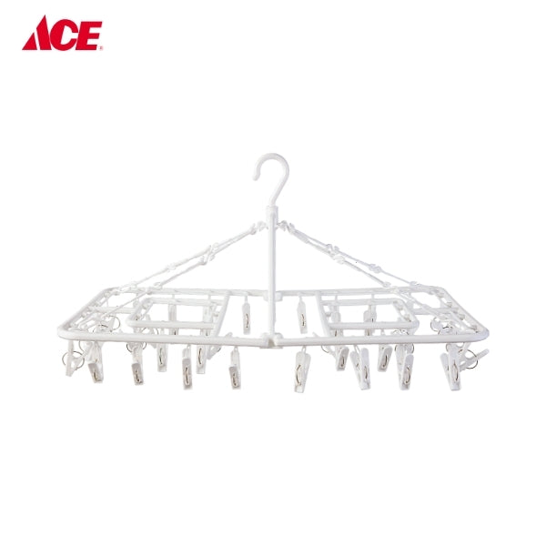 CASCADE Rectangular Hanger with 38 clips - White (GC-3266G)