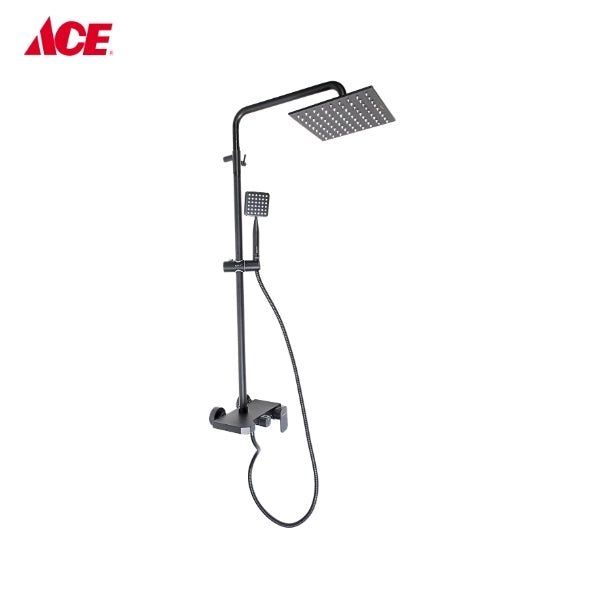 ROSCO Exposed Pipe Double Shower Set - Matte Black Finish (RO-1975)
