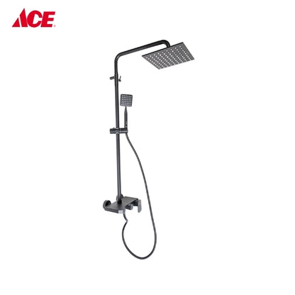 ROSCO Exposed Pipe Double Shower Set - Matte Black Finish (RO-1975)
