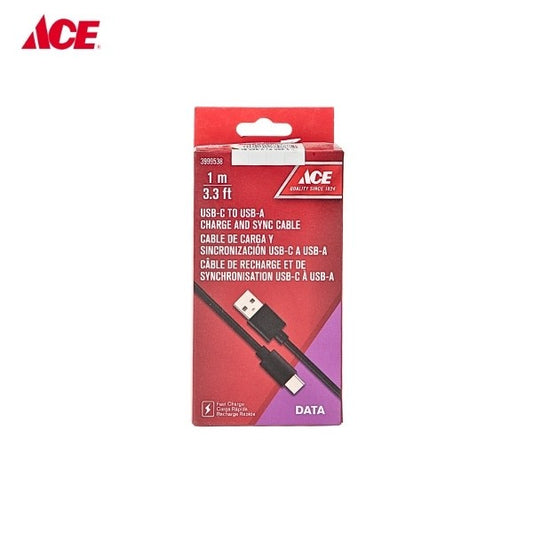 ACE 1-meter USB-C to USB-A Charge and Sync Cable