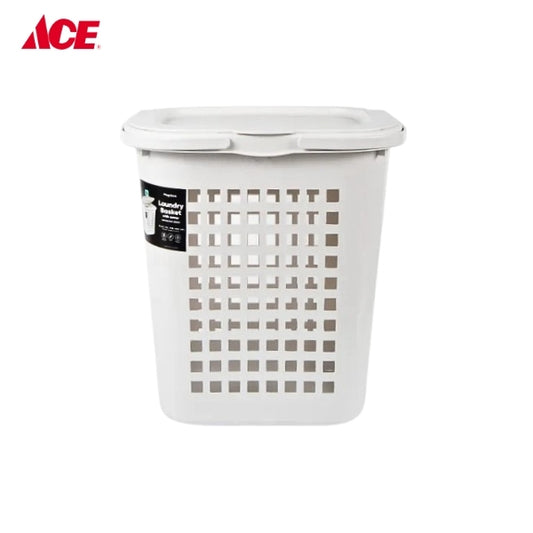 MEGABOX 48L Laundry Basket with Cover - Off White (MG552)