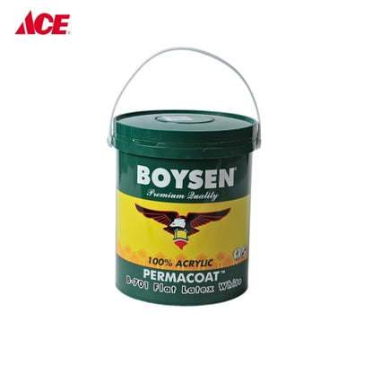 BOYSEN 4L Permacoat Flat Latex Paint - White (#701)