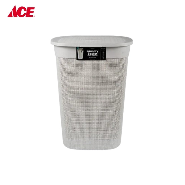 MEGABOX 55L Woven Laundry Basket with Cover - Ash Gray (MG555)