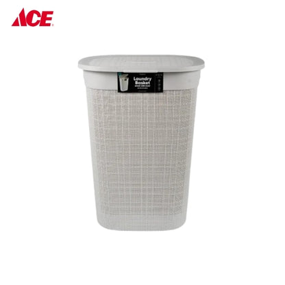 MEGABOX 55L Woven Laundry Basket with Cover - Ash Gray (MG555)