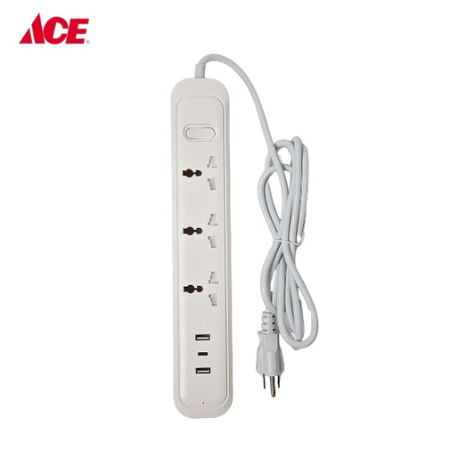 OMNI Travel Extension Cord 3Gang With 3 USB Outlets USB 303