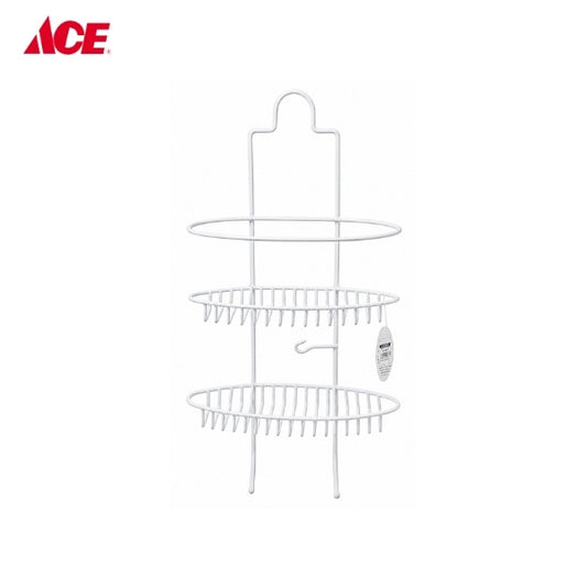 DURABLE Shower Caddy with 2-Hooks - White
