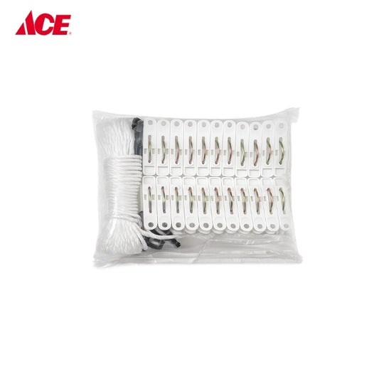 HOMESTYLE 18-Clips with 8m Clotheslines - White