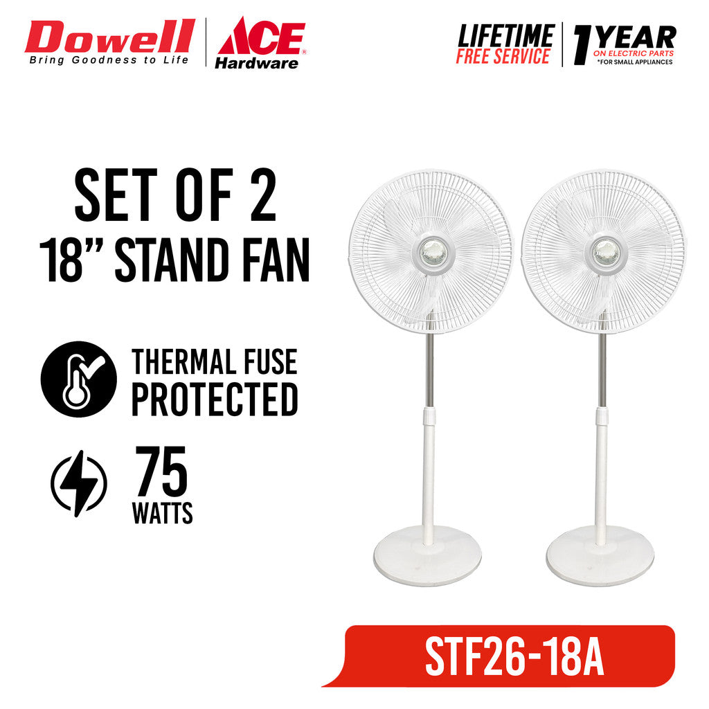 DOWELL Stand Fan 18 Inch STF26-18A Set Of 2 Fans