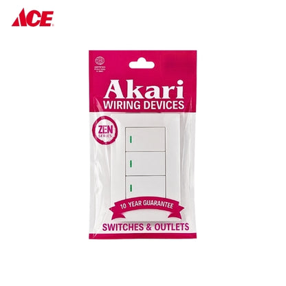 AKARI 3 Gang 1 Way Switch (AWD-Z801-3)