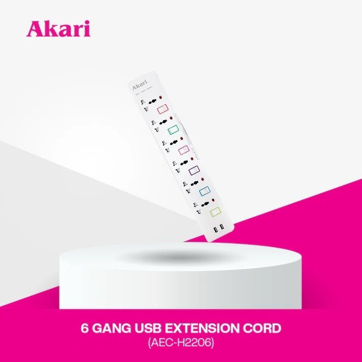 AKARI Extension Cord 6Gang 2500W AEC H2206