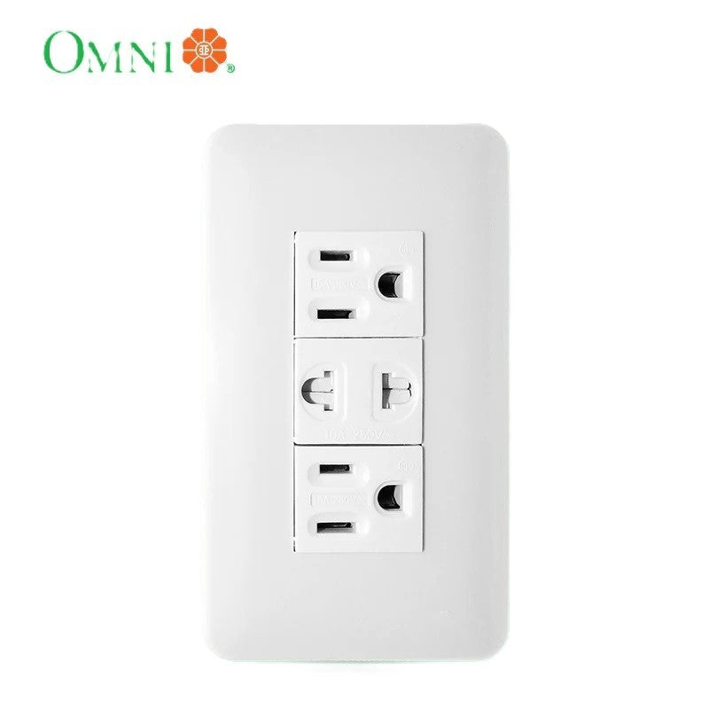 OMNI 2PCS Convenience Outletand Universal Outlet in Classic Plate P3-EG/EU2/EG