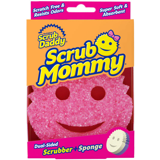 Scrub Mommy Dual Sided Scrubber+Sponge - Pink