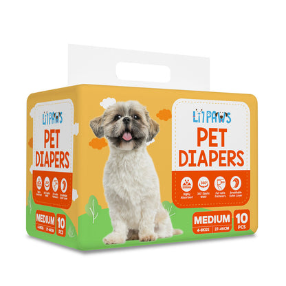 LI'L PAWS Pet Diaper - Medium 10S 12PKS/CS