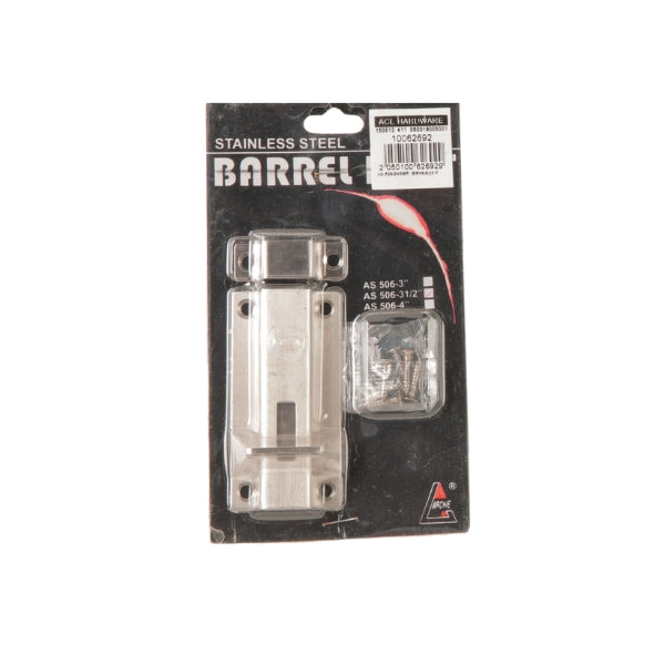 ARCHIE 3" Stainless Steel Barrel Bolt (AS-506)