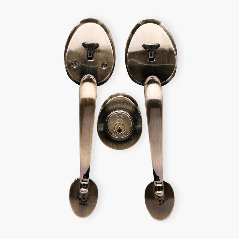 SOBO Entrance Handle Door Lock Set (Antique Brass)