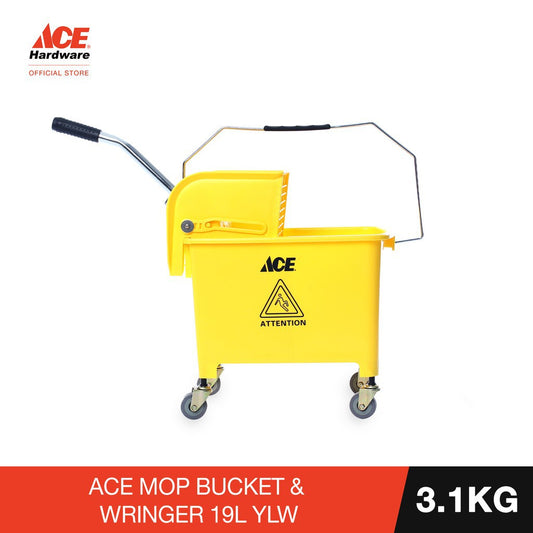 ACE 19L Mop Bucket & Wringer - yellow