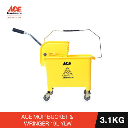 ACE 19L Mop Bucket & Wringer - yellow