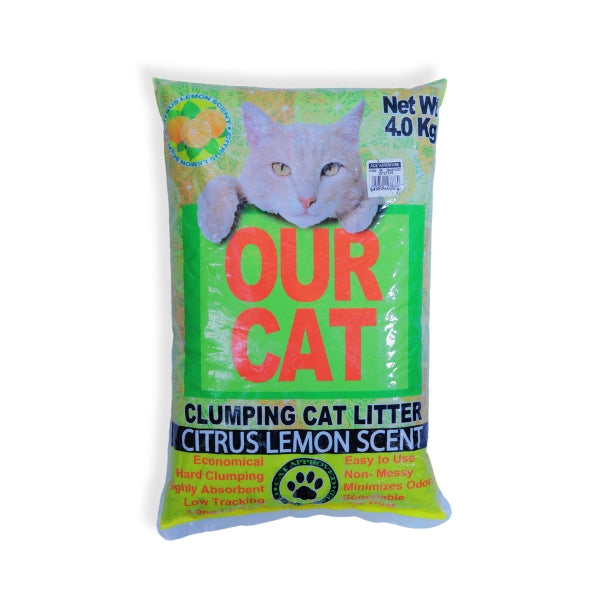 OUR CAT 4kg Citrus Lemon Scent Cat Litter