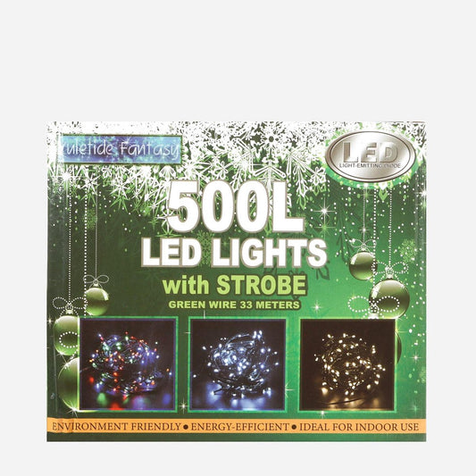 YULETIDE 33mm Fantasy 500 Strobe LED Christmas Lights Warm White