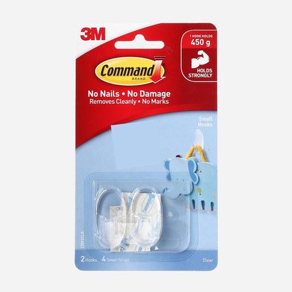 3M Command Mini Hook Hanger -  Clear 2pk.